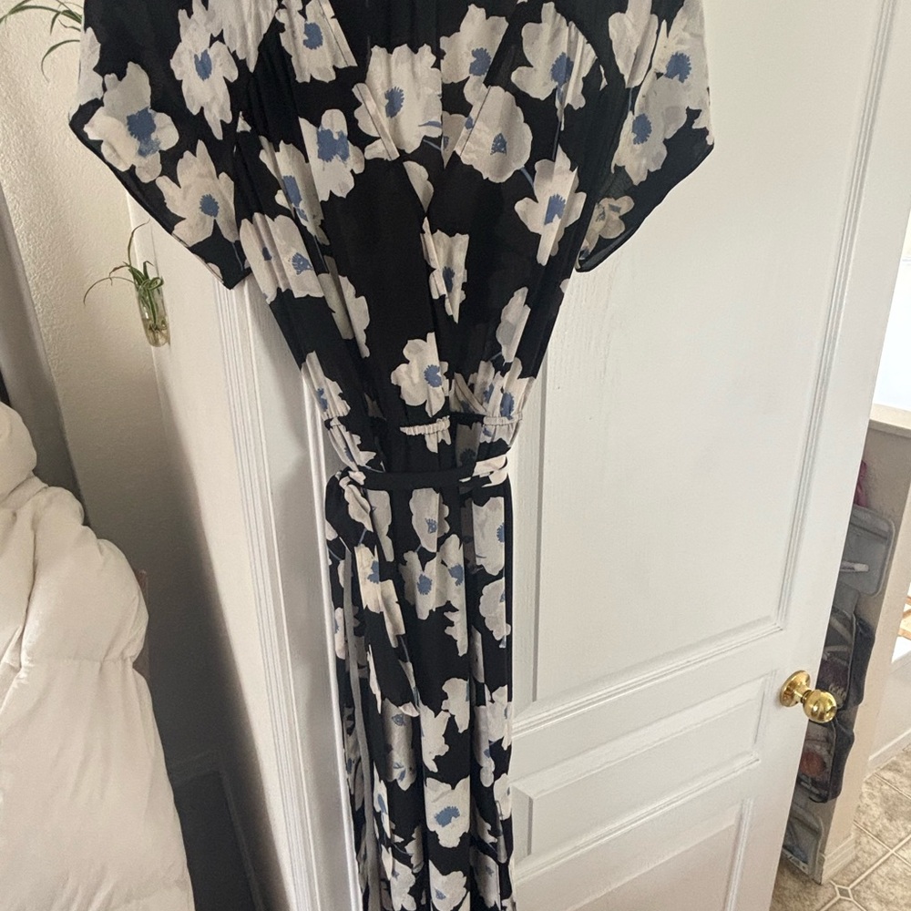 Lucky Brand Black and White Floral Maxi Dress